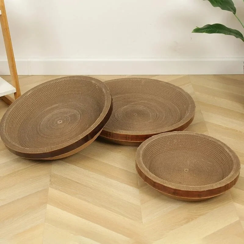 Cat Scratching Board Protect Furniture Grinding Claw Toys Round Oval Corrugated Paper Wear-resistant Cat Nest Scratching Board