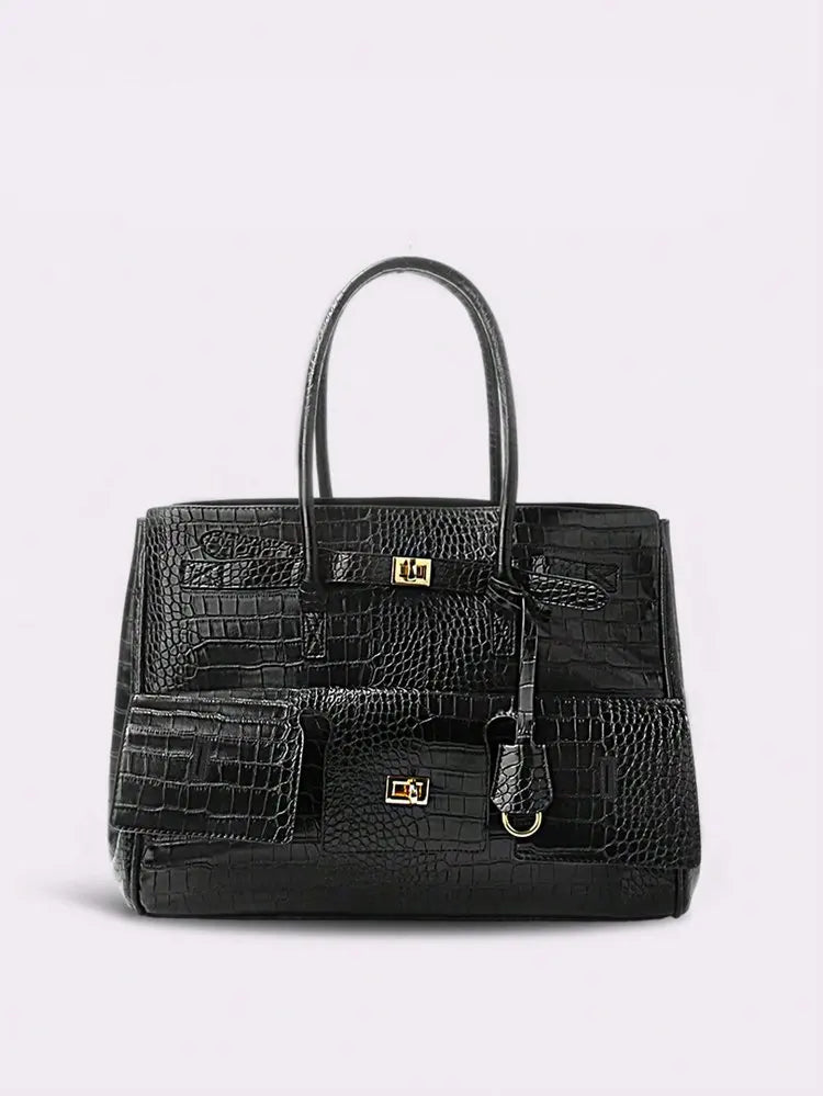 Luxury Leather Diaper Bag For Women Minimalist Design Handbag Elegant Classic Commuter Large Capacity Bag