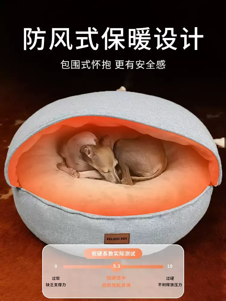 Sponge Velvet Insulated Dog Bed  Washable Winter Pet Mattress  Windproof Enclosed Cat Sleeping Bag  Shaped Pet Tent