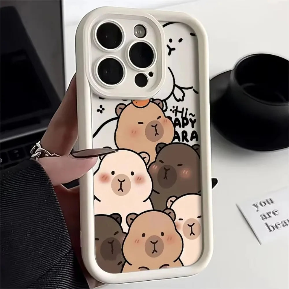Cute Capybara Phone Case For Xiaomi Redmi Note 14 13 12s 12 11 10 9s 9 8 7 A5 Pro Plus 4G 5G Soft TPU Back Cover