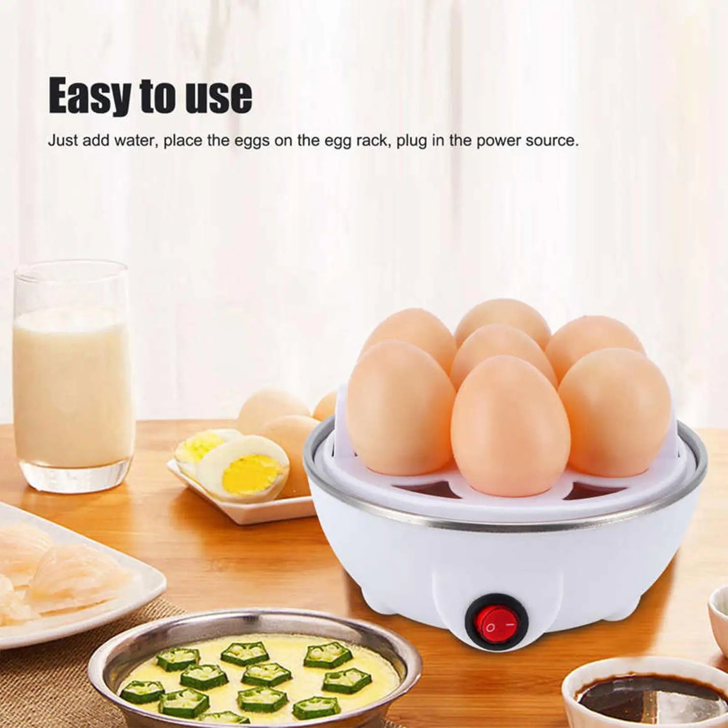Boiled Egg Cooker Plug EU Cookware Stainless Multifunctional Egg Steamer for Cooking Breakfast
