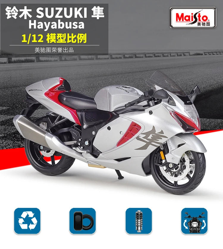 Maisto 1:12 SUZUKI 2022 Hayabusa Alloy Racing Motorcycle Model Diecasts Metal Street Sports Motorcycle Model Childrens Toys Gift
