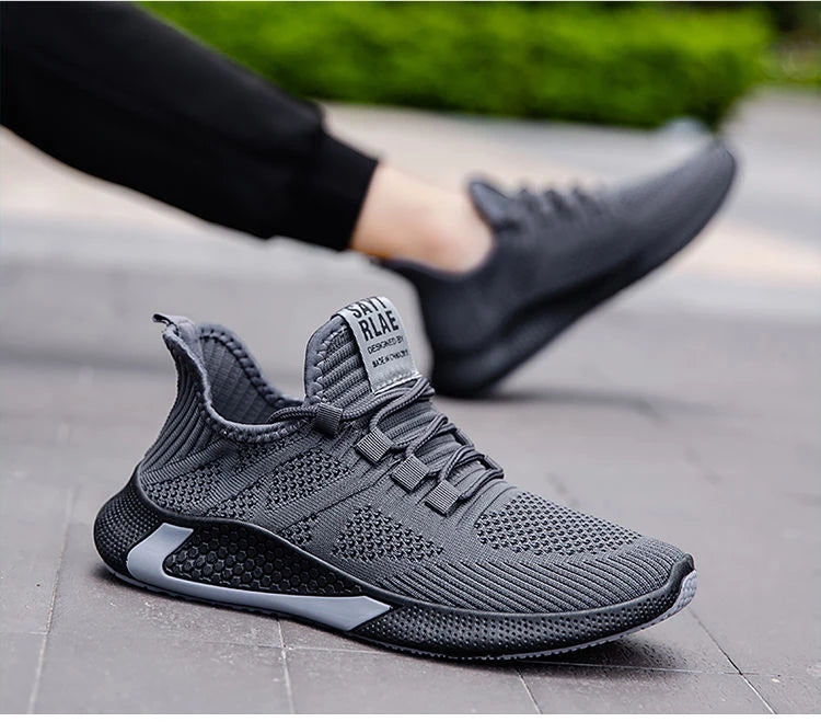 Men Casual Running Shoes Breathable Outdoor Sport Shoes Men Lightweight Facial Elastic Soft Bottom Casual Shoe Training Footwear