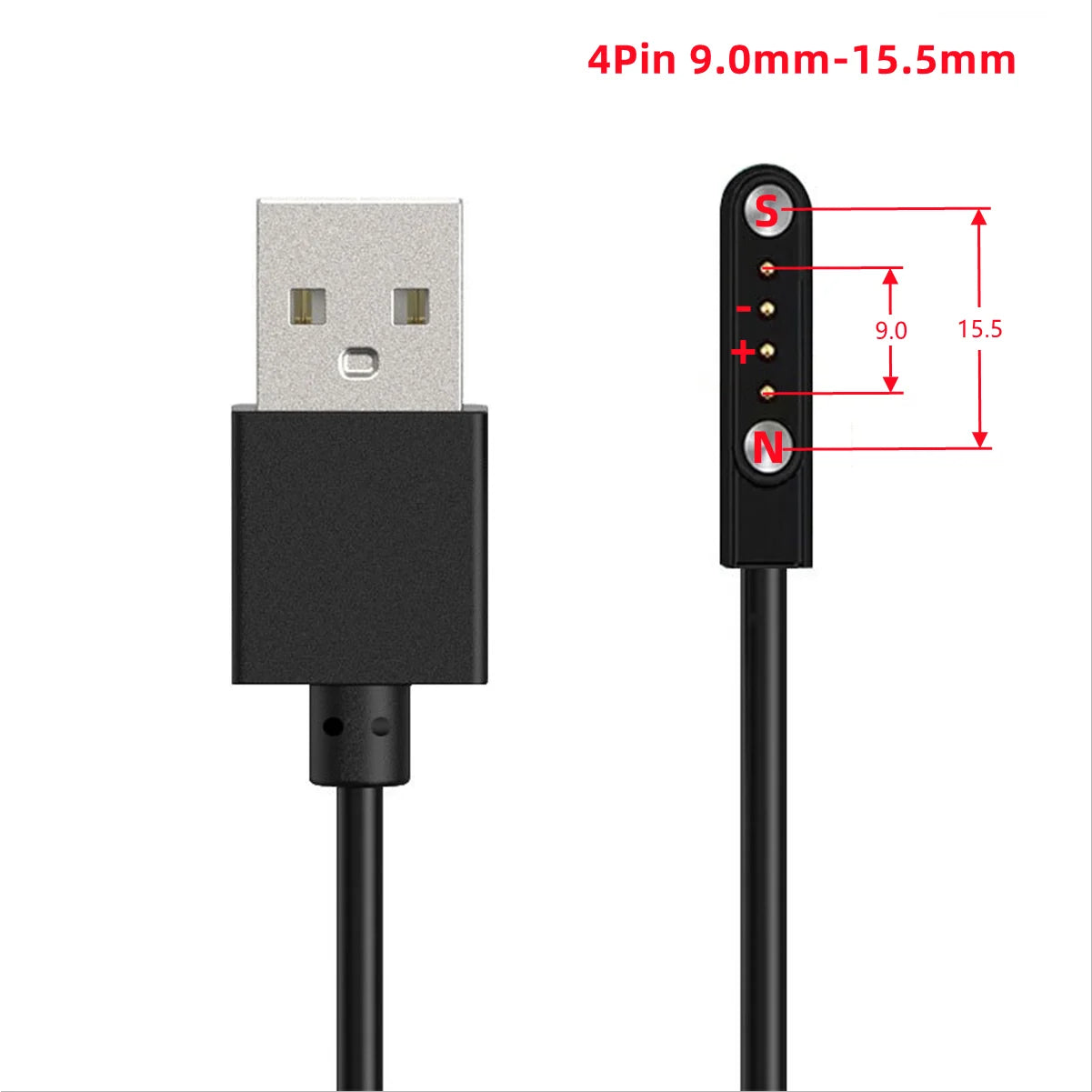 Smart Watch Magnetic USB Charger 2pin 4pin Charging Cable Line Cord Power Adapter Long Wire For Smartwatch Juicer Beauty Devices