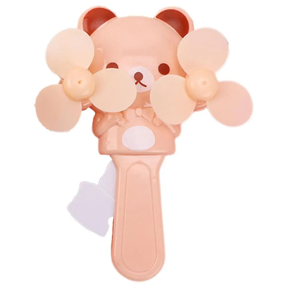 Manual Press Cooling Fans Cartoon Double Fan Leaf Handheld Mini Cooling Fan For Children Cute Summer Kids Fans Party Favors For