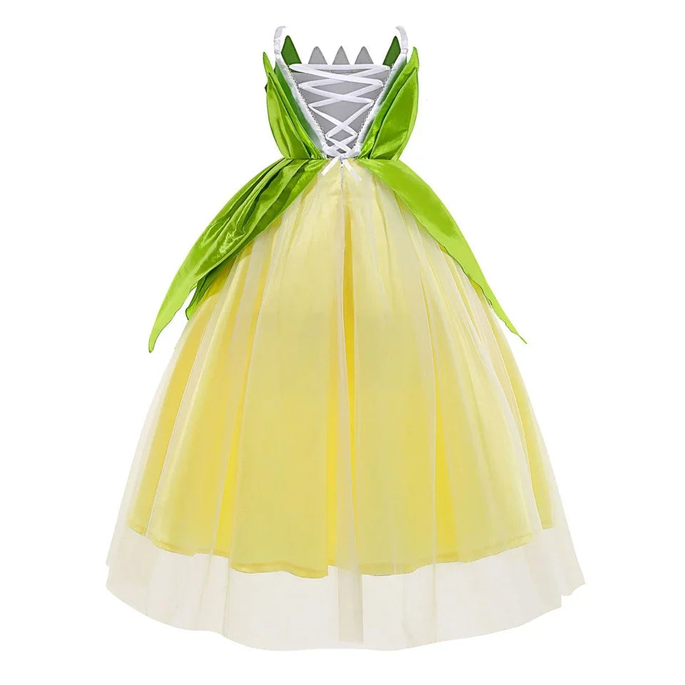 Halloween Child Cosplay Costume Toddler Girls Fancy Princess Ball Deluxe Gown 2025 Girl's Birthday Princess Tiana Dress Up