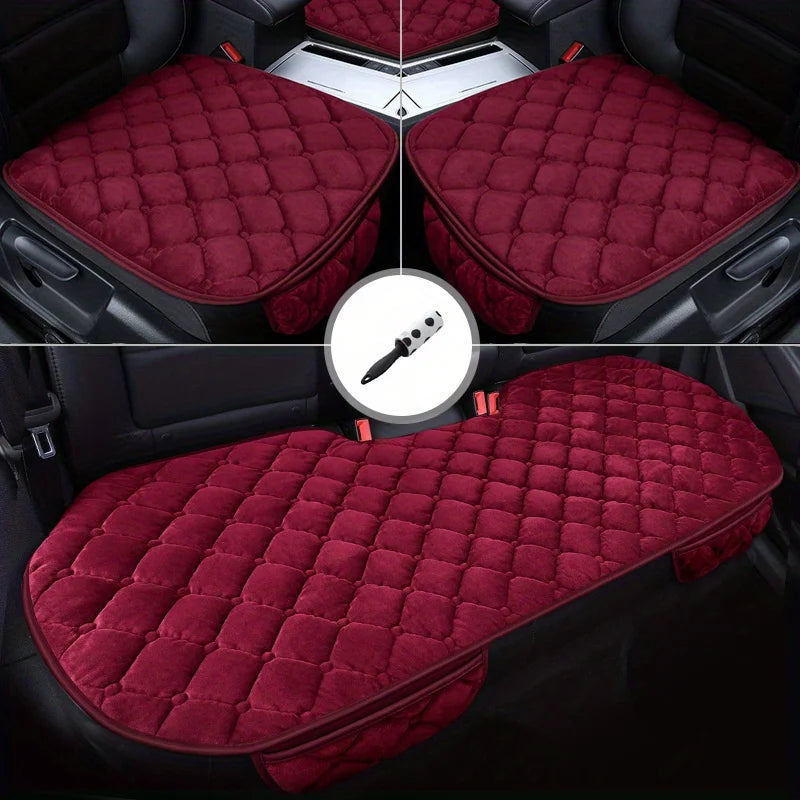3pcs/set Pet Car Seat Covers With Pet Hair Remover, Car Seat Cushion Warm Seat Cushion Pad For Dogs