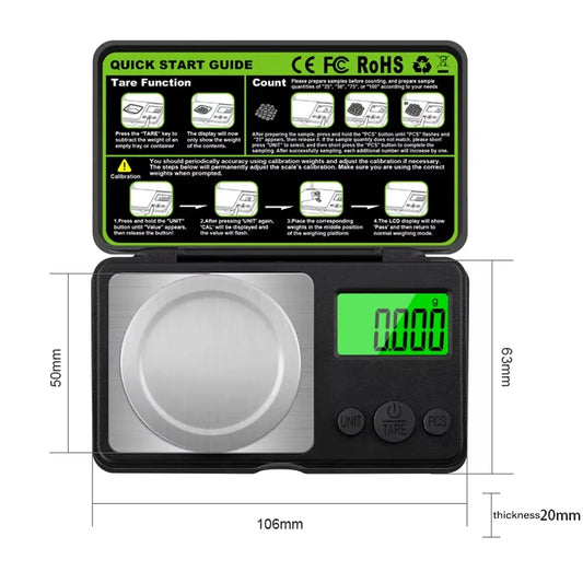 Mini Digital Scale Jewelry Milligram Scales Portable Kitchen Baking Scale 100g 0.001g High Accuracy Milligram Scall Transition