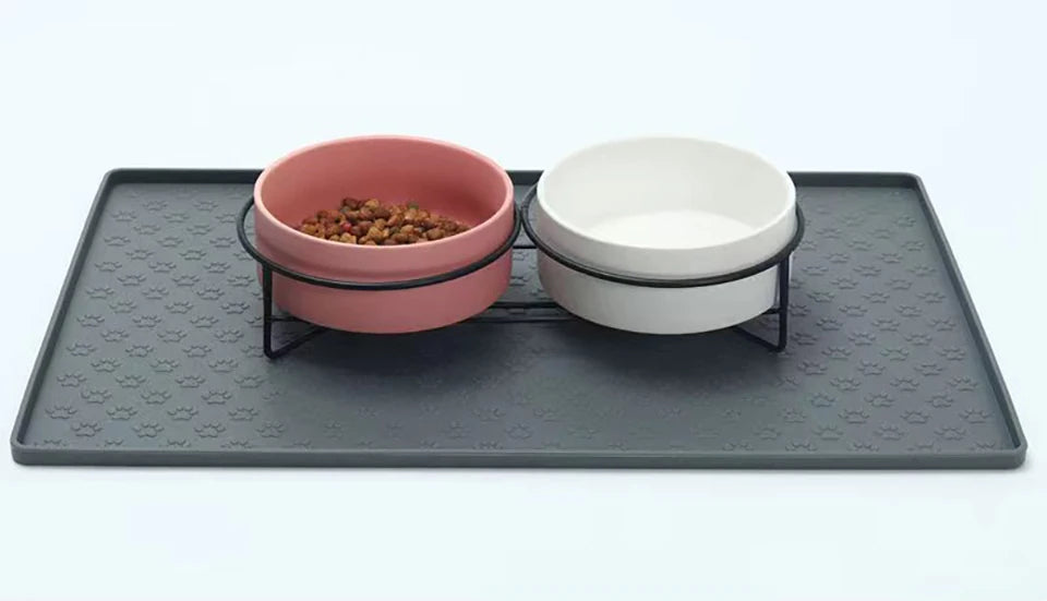Pet Placemat Cat Dog Drinking Feeding Placemat Feeder Mats Cat Feed Mat Dog Food bowl Mat Silicone Waterproof Pet Bowl Pad 2025