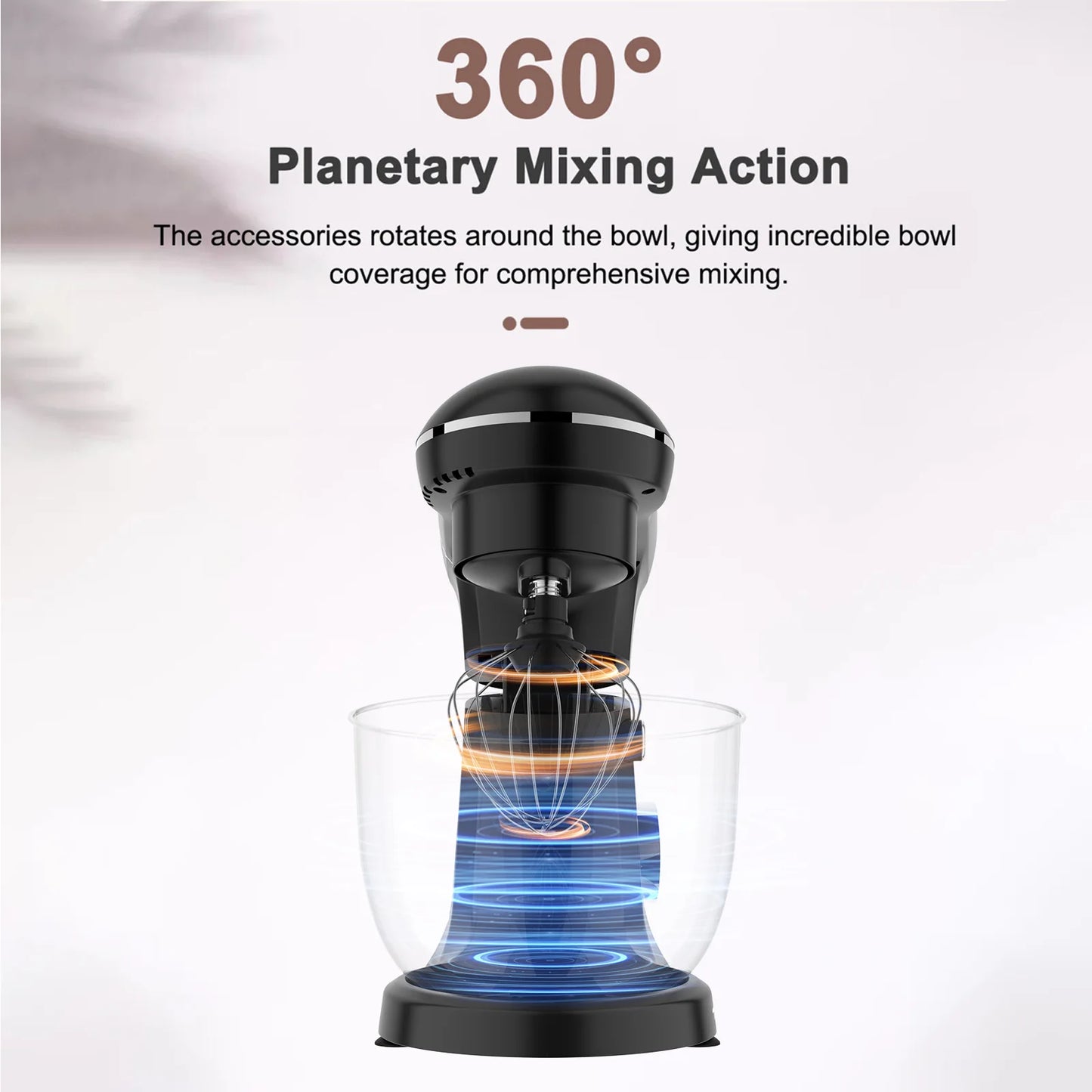Stand Mixer for Home Baking, 5.5L Large Capacity Electric Dough Kneader & Egg Beater, Food Blender Machine with Mixing Attachmen