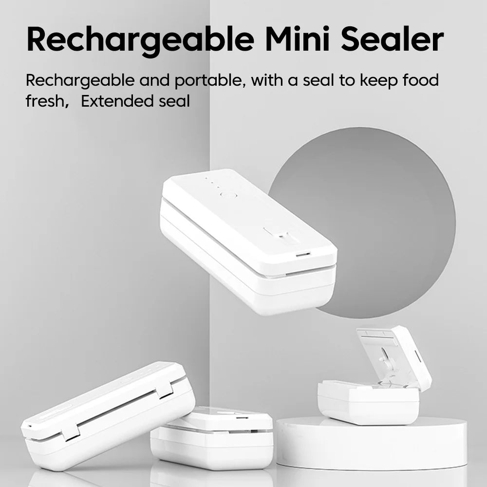 Portable Mini Sealer 2 in 1 Food Plastic Package Bags Sealing Machine USB Rechargeable Magnetic Handheld Plastic Bag Heat Sealer