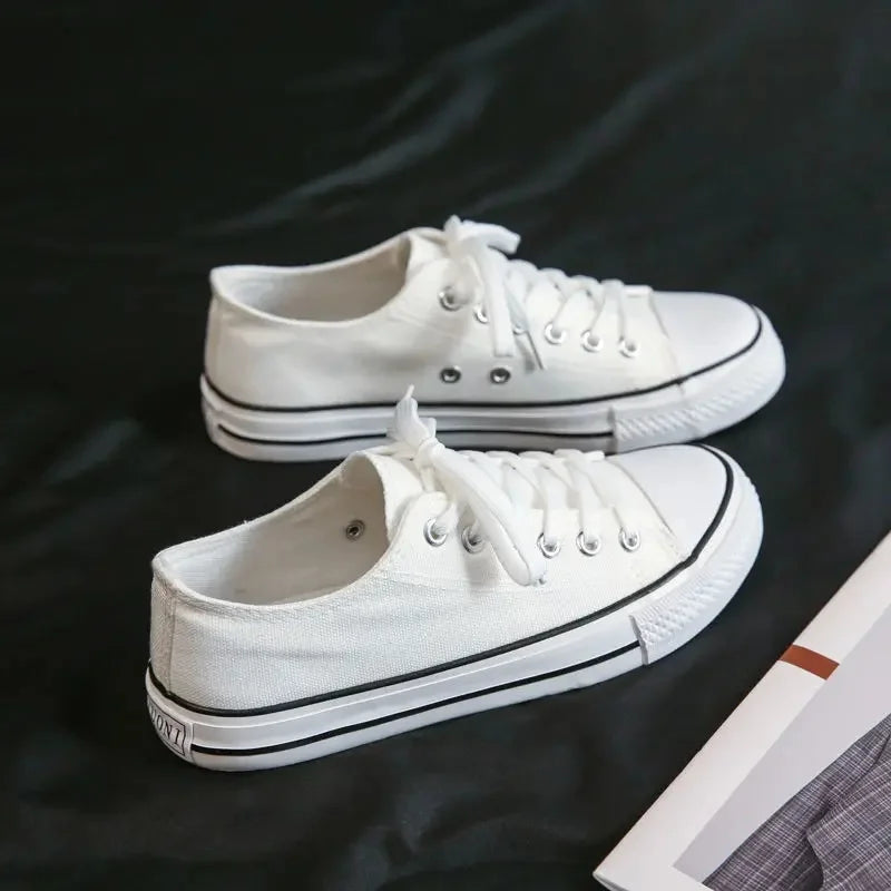 Women's Canvas Shoes Spring Autumn Universal Platform Flat Heel Synthetic Inner Material Rubber Sole Magic Tape Casual Shoes