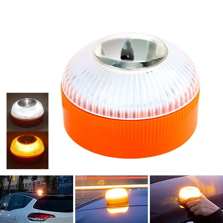 1/2pc Magnetic Flashing Yellow Emergency Lamp Safety Alert Light need AAA Battery Power for Outdoor Camping Road Safety Light