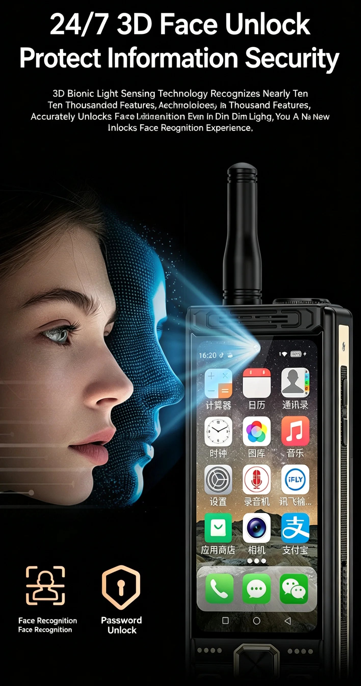 Touch  Screen 4G LTE Mobile Phone Android 13 4GB RAM 64GB ROM Fast Charging Dual SIM WiFi 5G/BT5.0/GPS