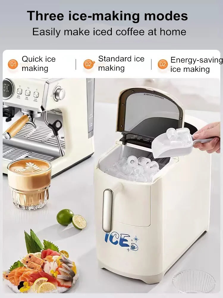 Mini Ice Maker Machine for Home Dorm Student, Portable Automatic Ice Maker with Small Power, Compact Countertop Ice Cube Maker,