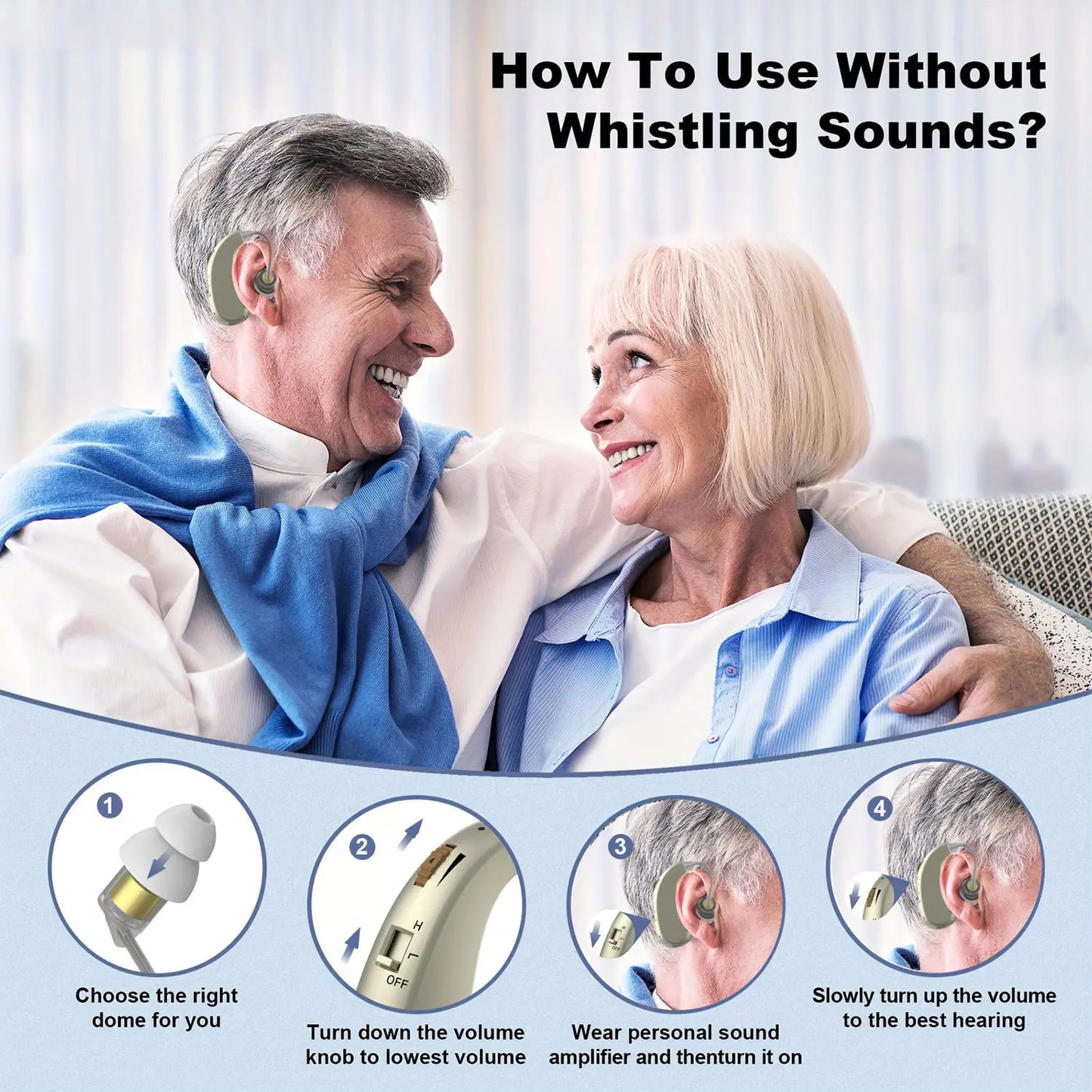 BTE Hearing Aid Ear Sound Amplifier Adjustable Tone Hearing Aids Portable Ear Hearing Amplifier for the Deaf Elderly