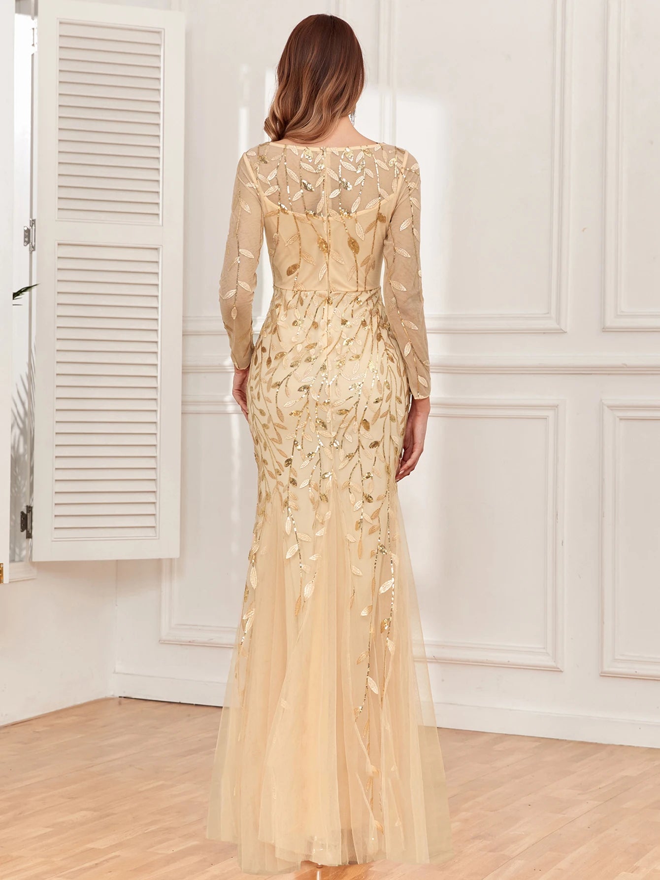 Sexy vintage Maxi Sequin cocktail Dress bridesmaid Prom Dresses for Women Casual Party Long sleeve club Bodycon Dress vestidos