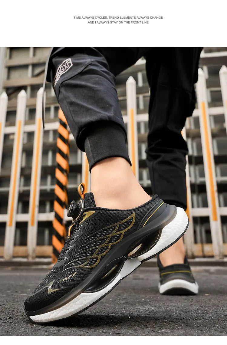 Mesh Half Shoes For Men Mules Closed-toe Casual Shoes Summer Backless Slippers Loafers Man Slides Mens Semi-Drag Sport Shoes