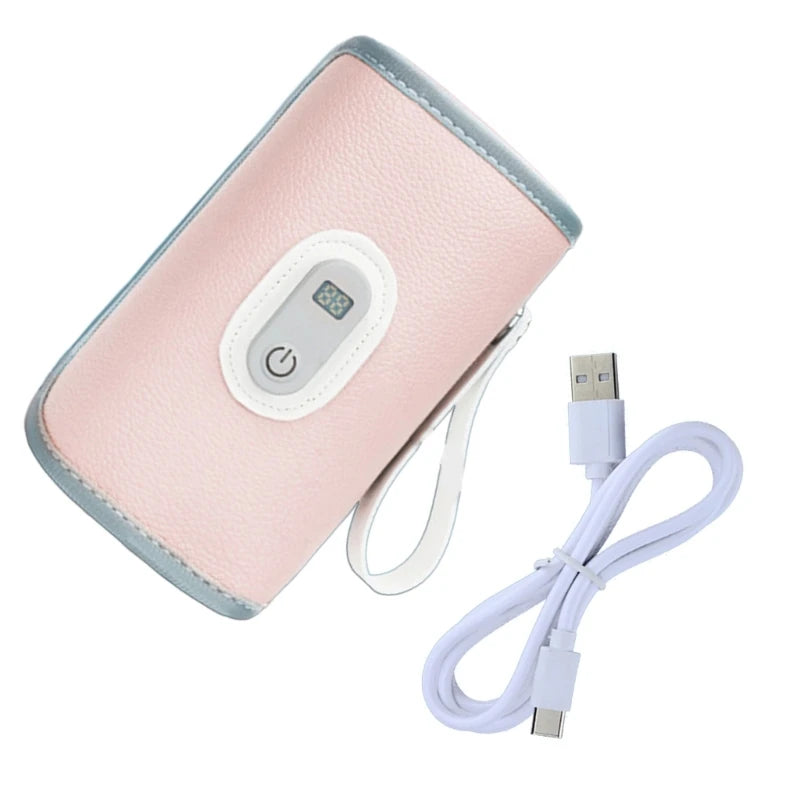 USB Charging Feeding Bottle Heater Heating Sleeve Milk Warmer 5 Temperature Adjust Insulated Breastmilk Warm Bag