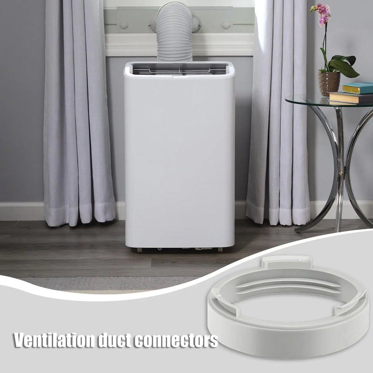 5.9 Inch AC Exhaust Hose Coupler Portable Air Conditioner Vent Tube Connector Interface Adapter for Window Home Bedroom Kitchen
