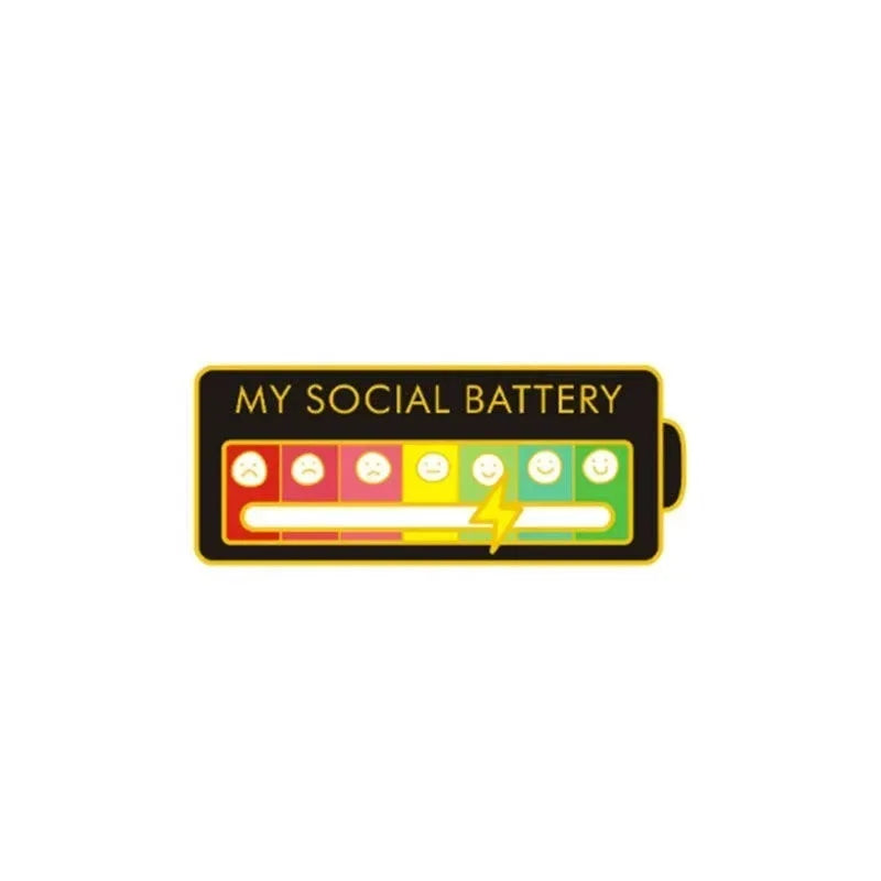 Mood Conversion Brooch Sliding Social Metal Badge Women's  Accessories  Pin Facial Expression Emotion My Social Power Badges Pin