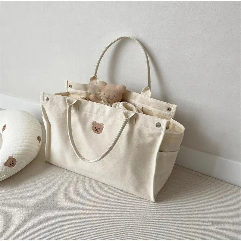 Large Capacity Mommy Bag Baby Diaper Bags Newborn Nappy Feeding Bottle Canvas Storage Pouch Fashion Mom Handbags Stroller Bag