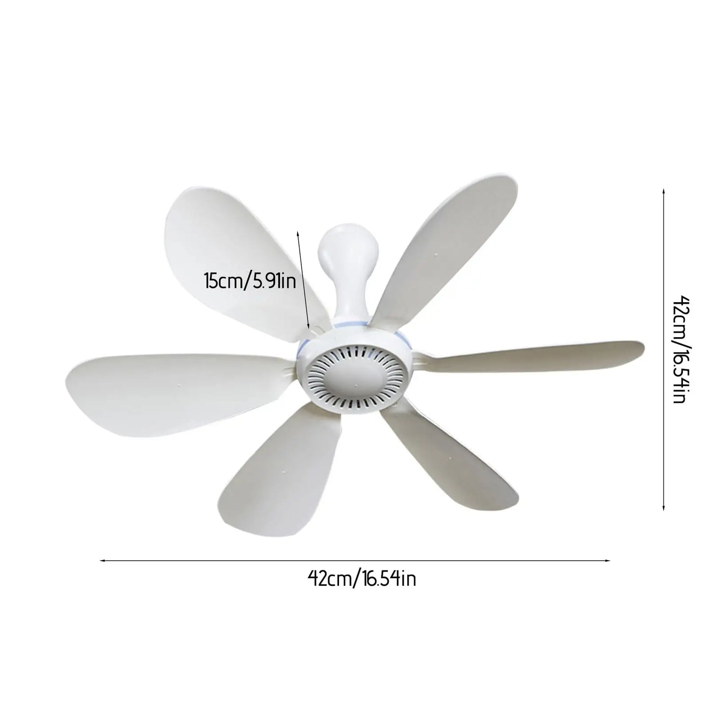 Silent 6 Leaves USB Powered Ceiling Canopy Fan with Remote Control Timing 4 Speed Hanging Fan for Camping Bed Dormitory Tent New
