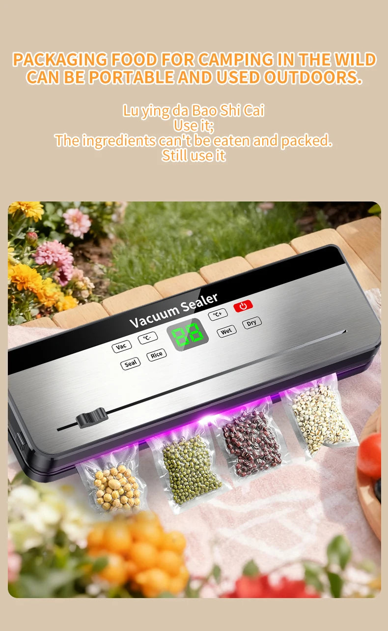 Wireless Portable Vacuum Sealing Machine for Food With Sealing Countdown Display Multi-Pack Vacuum Touch Waterproof Buttons 828
