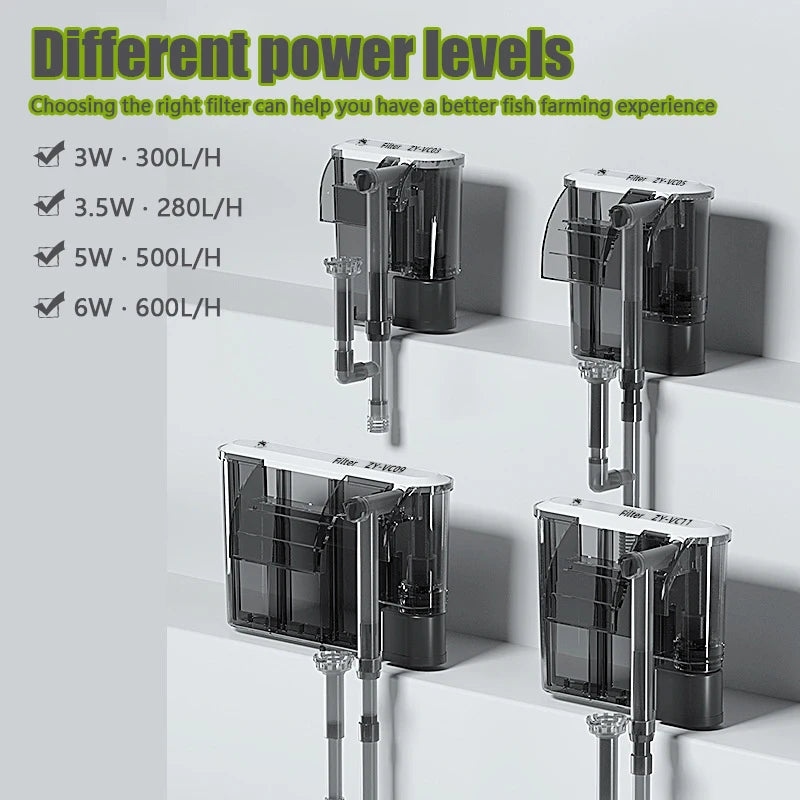 Wall-mounted Filter Three-in-one External Fish Tank Circulation Pump Small and Medium Aquarium Waterfall Oxygenation 110V 220V