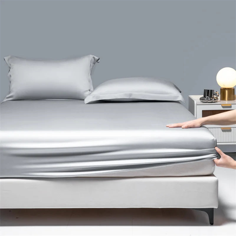 Premium Egyptian Cotton Bedding Fitted Sheet Elastic Band Around Mattress Cover Double Queen King Size Bed Cover No Pillowcase