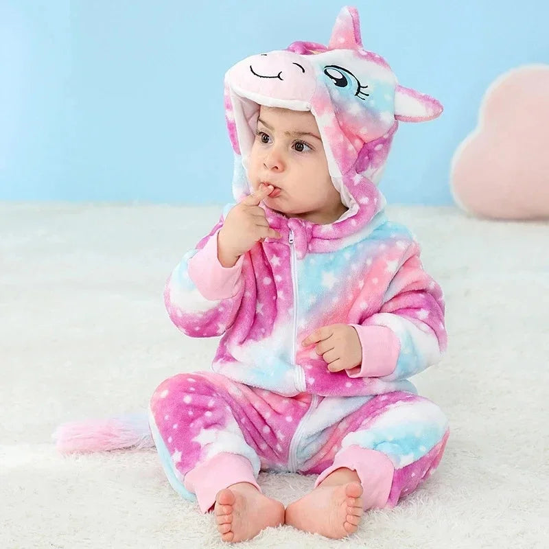 Newborn Baby Deer Animal Cartoon Romper Clothes Girls Pajamas Long Sleeve Hooded Onesies Infant Boys Costumes For Christmas