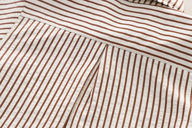 Toddler Summer 1st Birthday Boy Outfit 2024 Korean Style Striped Turn-down Collar Short Sleeve Shirts + Shorts Boys Clothes Sets