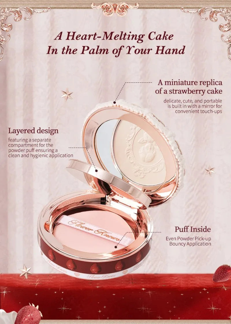 Flower Knows Strawberry Cupid Collection Makeup Set Pressed Powder Solid Perfume Makeup Kit for Women Full Kit Teenagers Make up