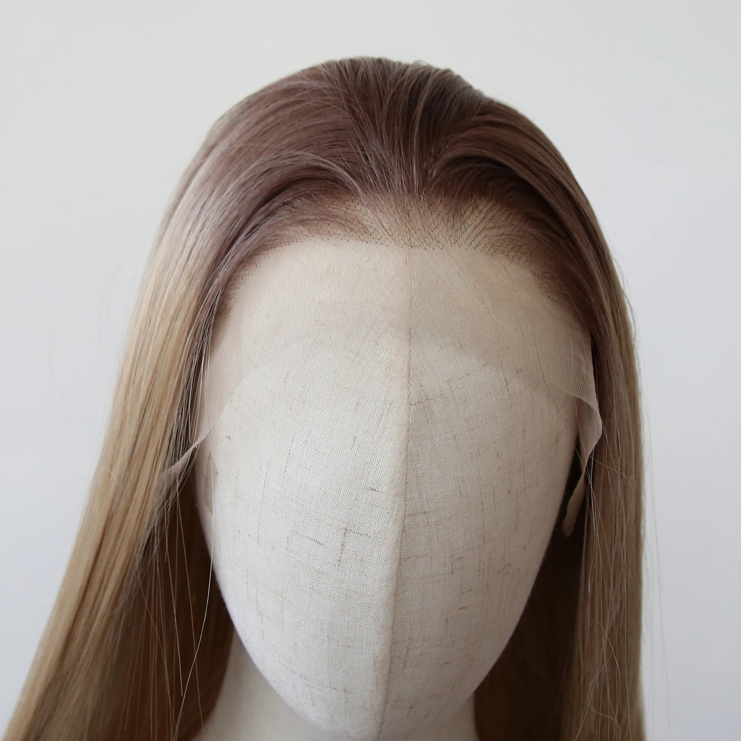 Ombre Honey Blonde Wig Synthetic Lace Front Wig Long Straight Lace Front Synthetic Wig Pre Plucked Heat Resistant Fiber Hair
