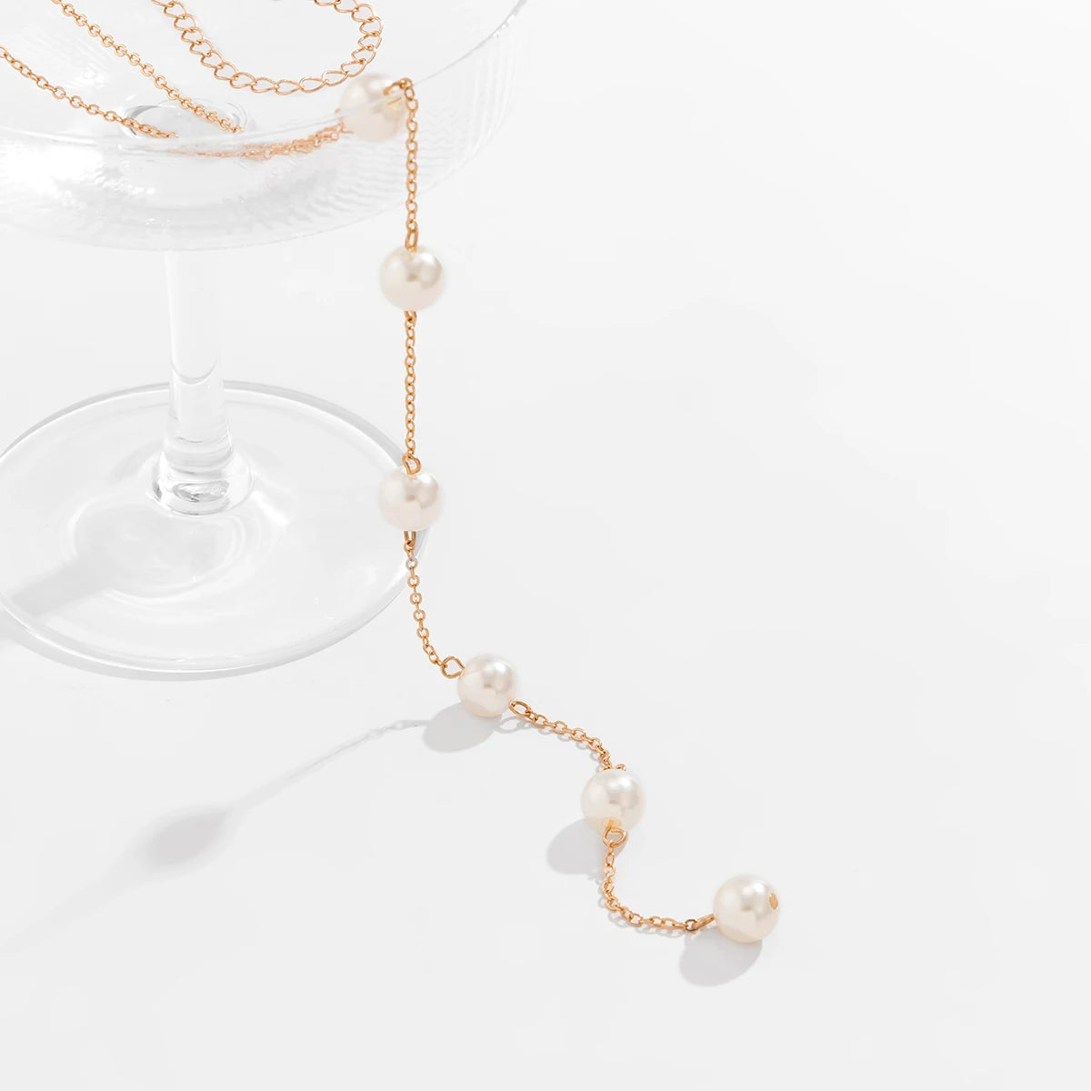 IngeSight.Z Simple Long Imitation Pearls Back Necklace For Women Sexy Tassel Pearl Harness Bikini Chest Chain Body Jewelry Mujer
