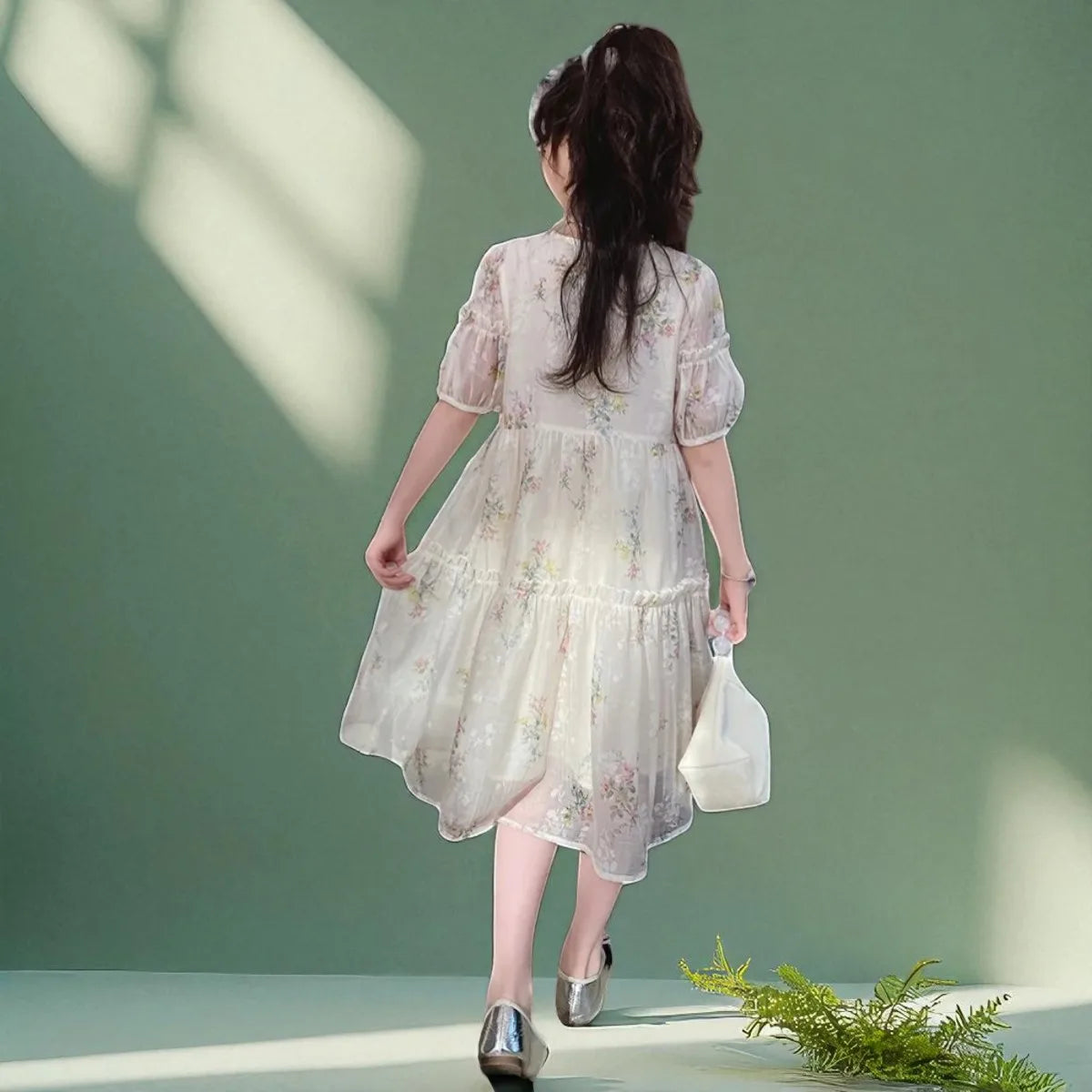 Summer Outfits Baby Kids Flower Dresses for Girls Princess Dress Floral Short Sleeve Children Lolita Costumes 6 8 10 12 13 Years