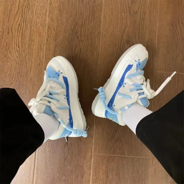 Retro Thick Bottom Athletic Shoes for Men Coupling Traction Trends High Rhythm Old Father Sport Shoes Dynamic Personality