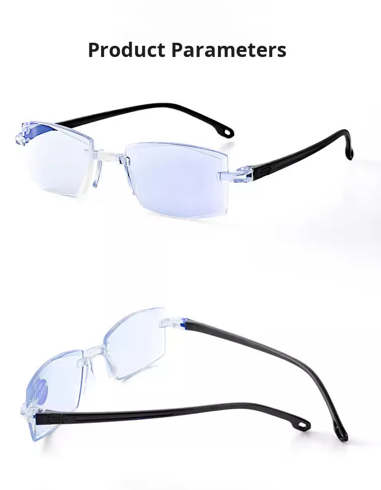 1/2PCS Smart Zoom Reading Glasses Ultra Clear Presbyopia Glasses Lightweight Anti-Blue Anti-Fatigue Auto Zoom Magnifier