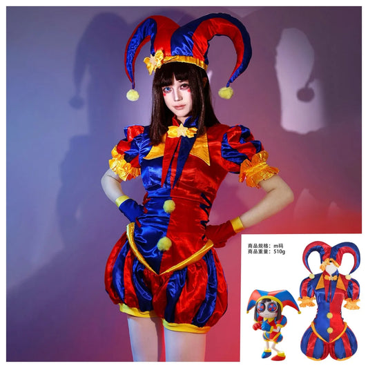Halloween Carnival Party Outfit Pomni Cosplay Costumes Clown Uniform Anime The Amazing Digital Circus Role Play