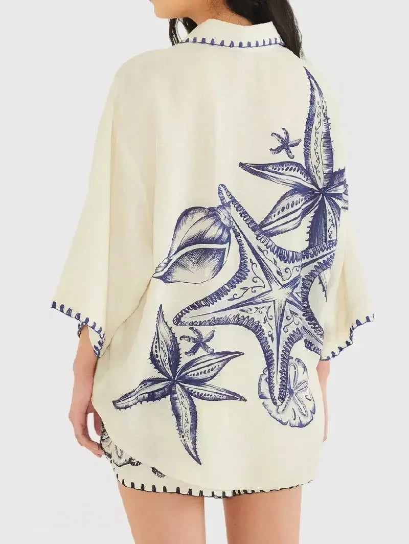 Summer Clothes 2 Piece Outfits For Women 2026 Linen Casual Shirt Cardigan Short Set Outwear Cover Beach Sea Costumes Pareo Praia