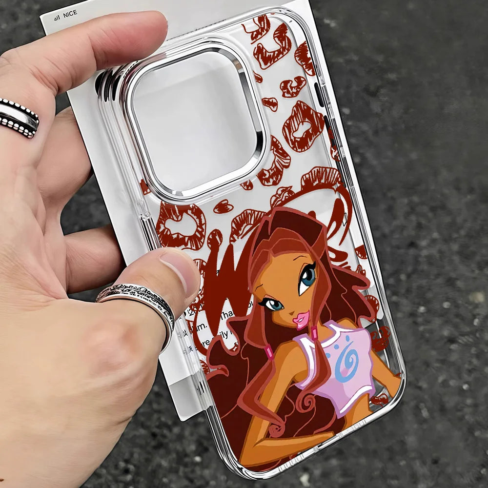 W-Winx C-Club Phone Case for IPhone 17 16e 16 15 14 13 12 11 Mini Pro Max X XR XSMAX 8 7 Air Plus Transparent Soft Cover