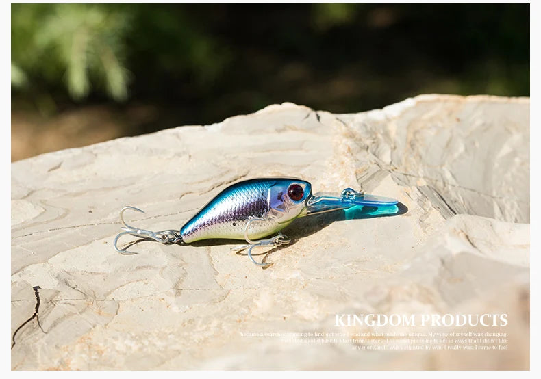 Kingdom 37mm 5g Minnow Fishing Lures Slow Sinking Crankbaits Artificial Hard Wobblers Bait for Freshwater Bass Fishing