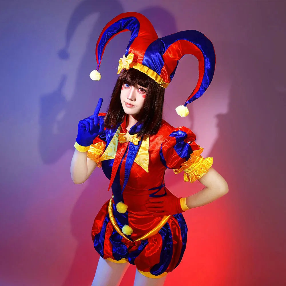 Halloween Carnival Party Outfit Pomni Cosplay Costumes Clown Uniform Anime The Amazing Digital Circus Role Play
