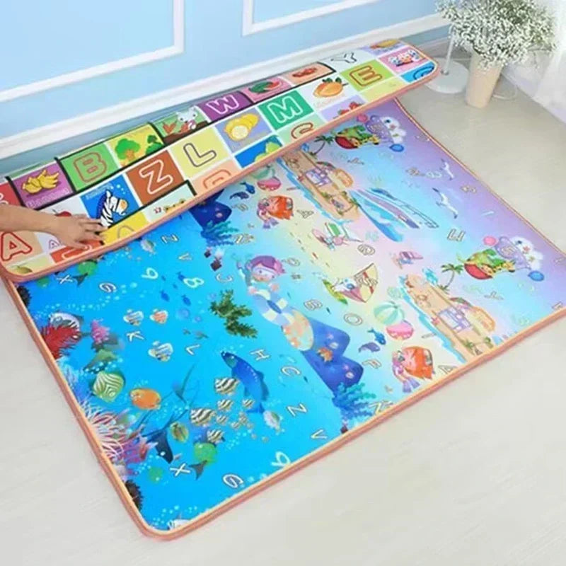 Thicken 1cm/0.5cm Baby Crawling Play Mats 200*180cm Folding Mat Carpet Play Mat for Children's Safety Rug Toys Gift Have Creases