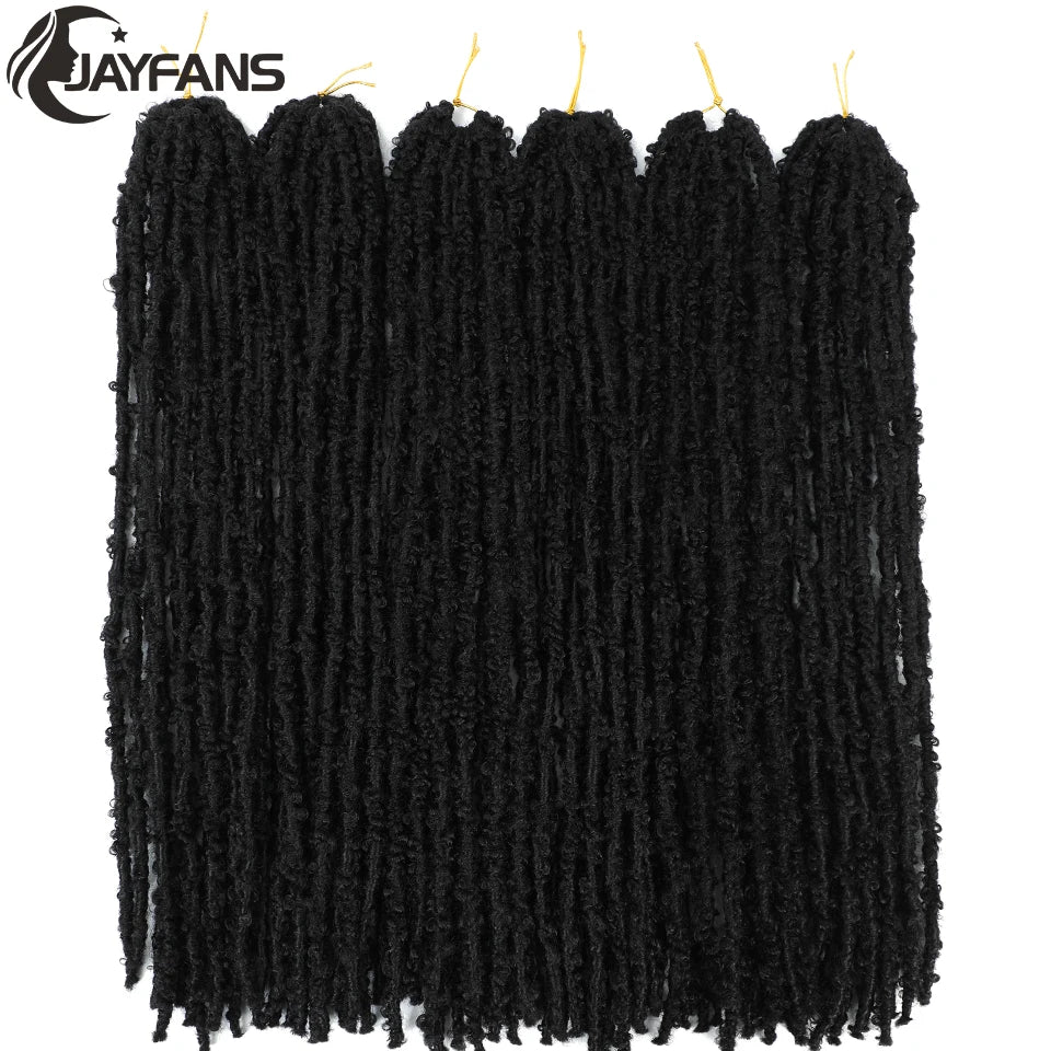 18 24 Inch Butterfly Locs Crochet Hair Extensions Synthetic Distressed Butterfly Soft Locs Crochet Braids Hair for Black Women