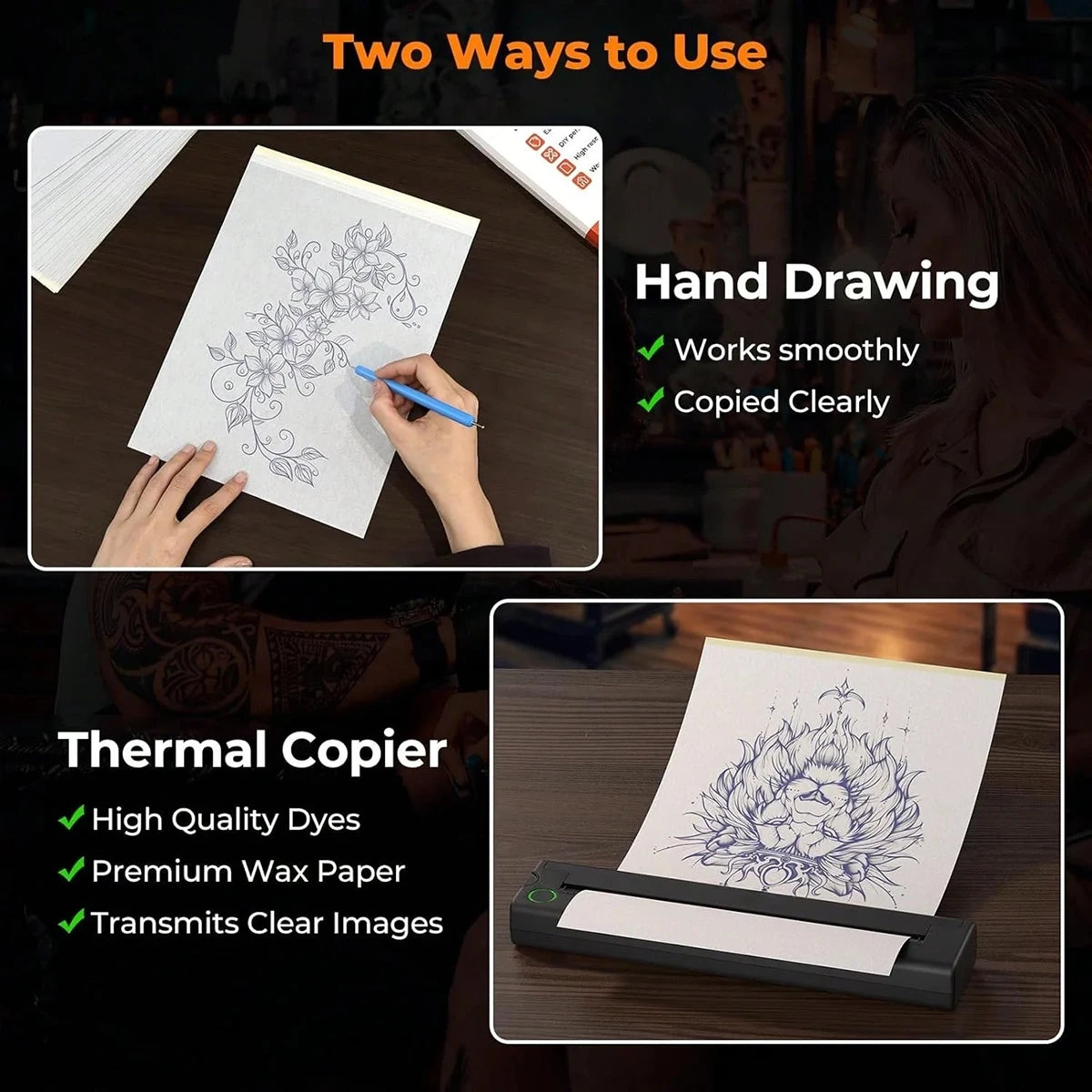 200/100/50/10 tattoo transfer paper, A4 size template paper, 4-layer transfer template, set consumables