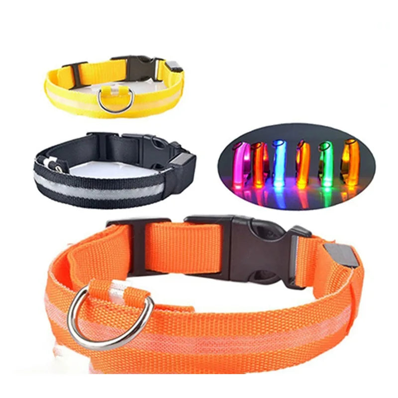 LED Illuminated Dog Collar Adjustable Flashing Lights USB Rechargeable Suitable For Small,Medium,Large,Dog Pet Safety Harness