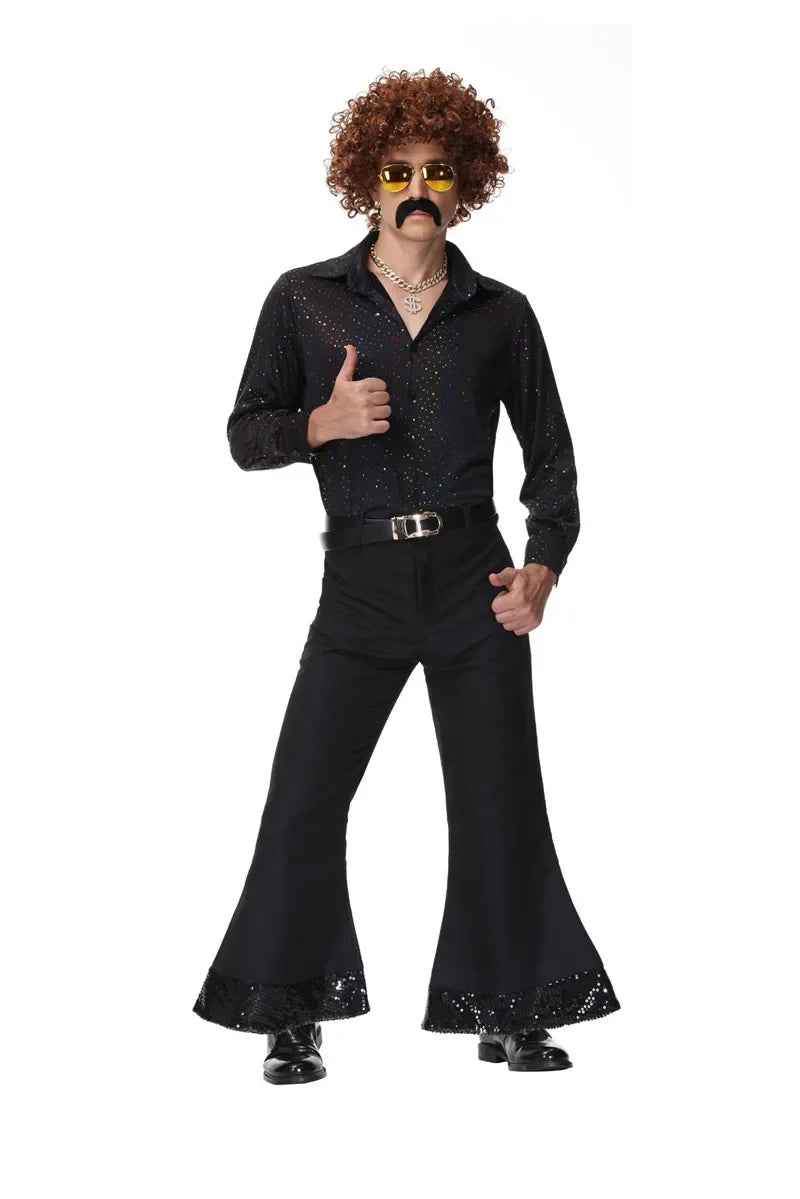 Halloween 70's Disco Couple CostumeCosplay Costumes Vintage 80's Hippies Costume Men Women Music Festival Party Outfits