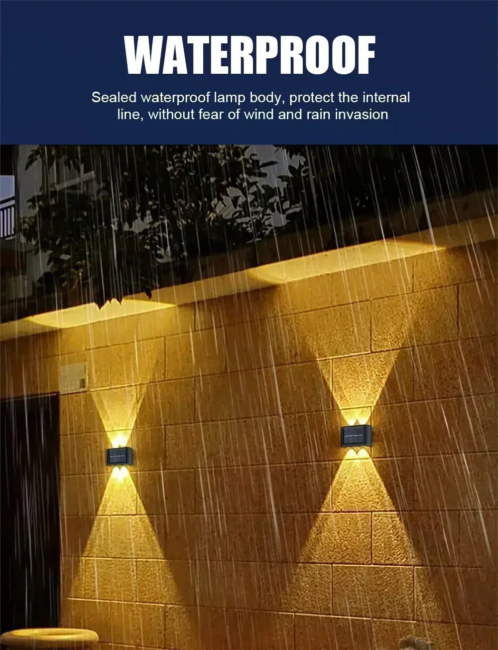 4/6/8 LED Solar Double-headed High Brightness Wall Lights Garden Lights Door Sign Wall Lights Outdoor Waterproof Wall Decor Led