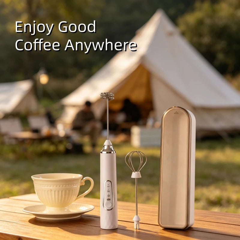 Milk Frother Electric Type-C Handheld Blender Mini Coffee Maker Whisk Mixer For Coffee Cappuccino Cream Matcha Birthday Gift